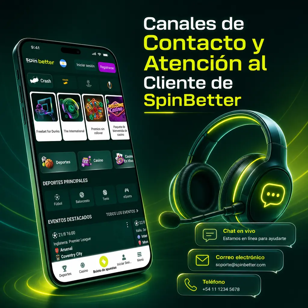 Chat en vivo, correo, Telegram y FAQ: los canales de atención al cliente de SpinBetter para consultas de cuenta, pagos y bonos.