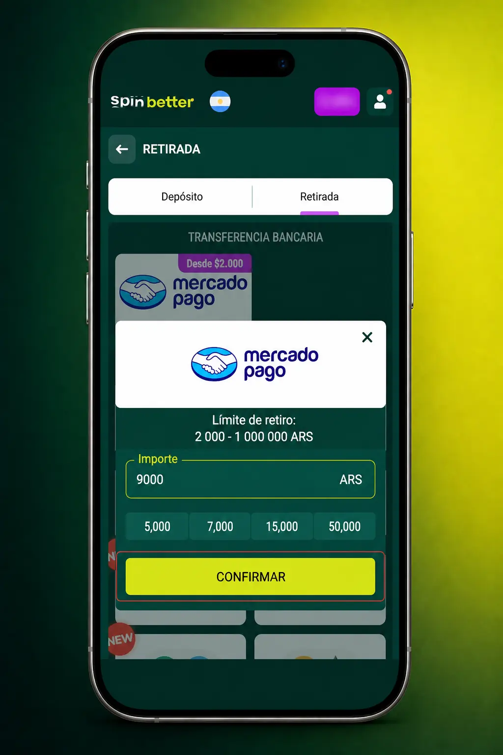 Pasos para retirar dinero en SpinBetter: elegí método de pago, ingresá el monto y confirmá la solicitud de retiro.