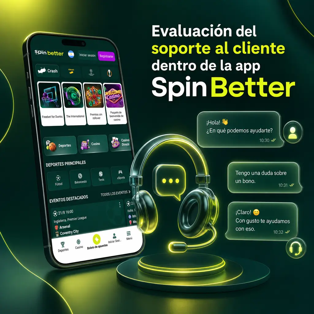 Evaluación del soporte al cliente en la app SpinBetter: chat en vivo 24 horas, email, Telegram y FAQ para usuarios en Argentina.