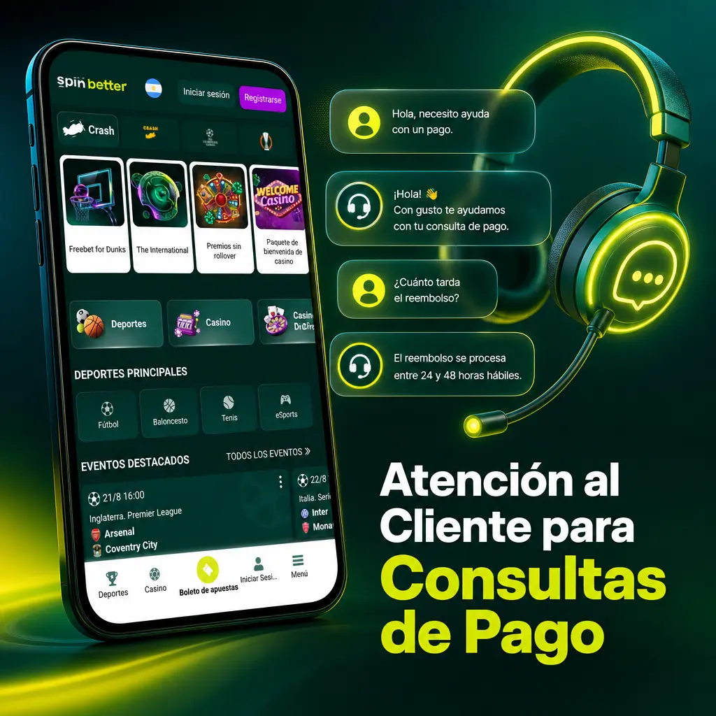 Atención al cliente de SpinBetter para consultas de pago: chat en vivo 24 horas, email y centro de ayuda
